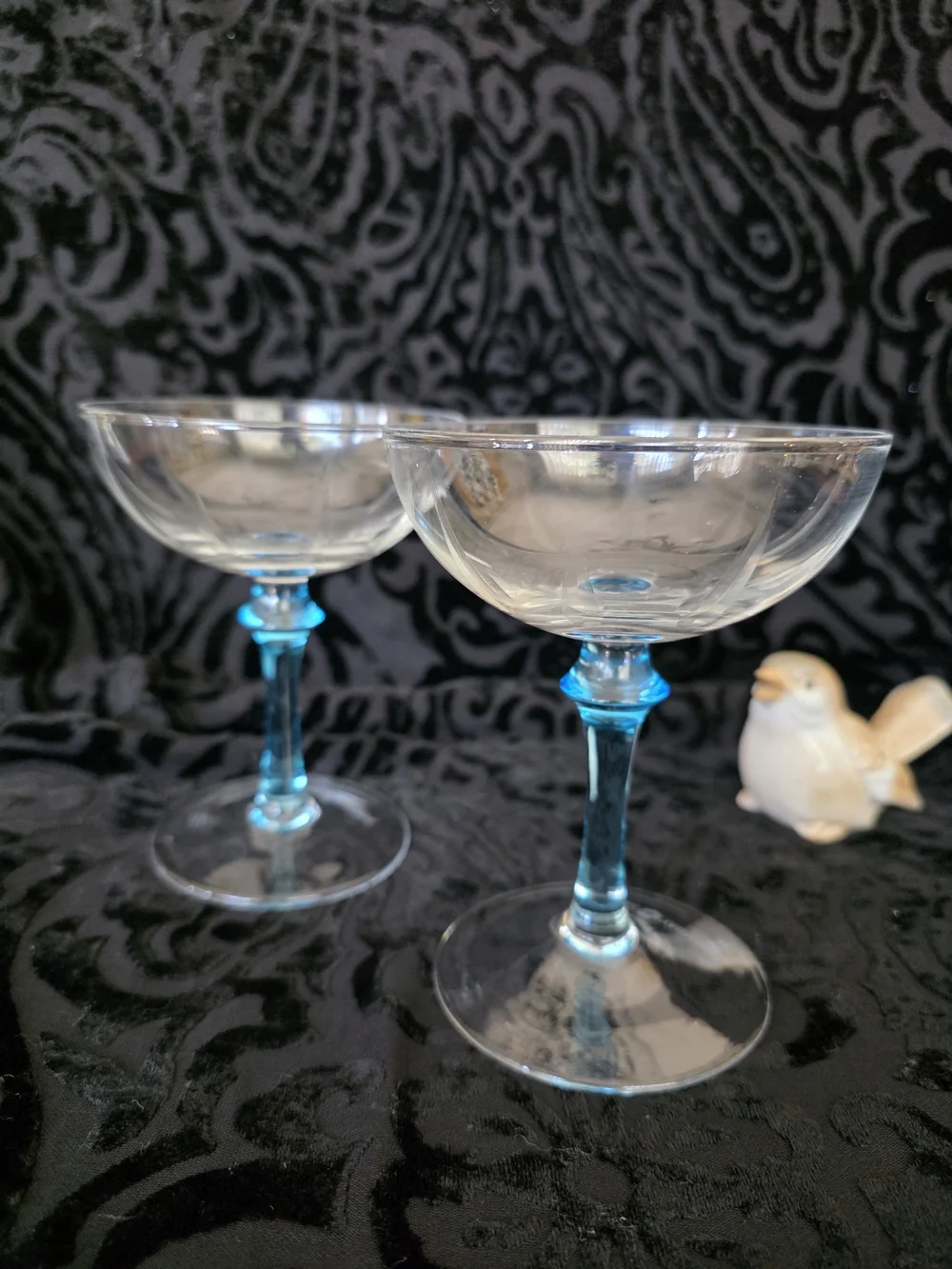 Bombay Sapphire Stem Coupe Glasses - Clear Bowls Gin/ Martini (Set of 2)